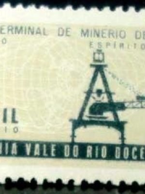 Selo postal do Brasil de 1966 Terminal de Tubarão