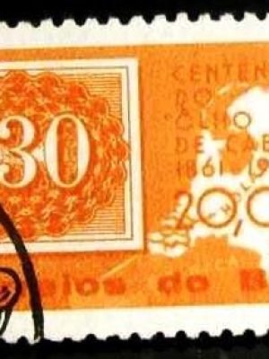 Selo postal do Brasil de 1961 Olho-de-gato