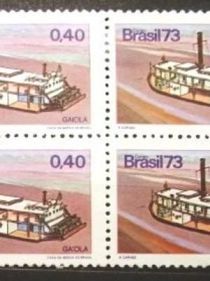 Quadra de selos postais do Brasil de 1973 Gaiola
