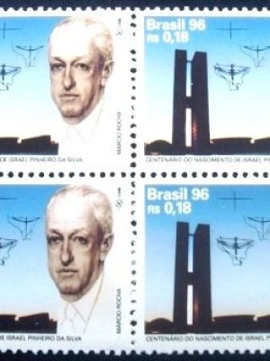 Quadra de selos postais do Brasil de 1996 Israel Pinheiro da Silva