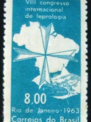 Selo postal do Brasil de 1963 Leprologia- C 498 N