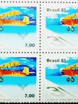 Quadra de selos postais do Brasil de 1981 Correio Aéreo Nacional N