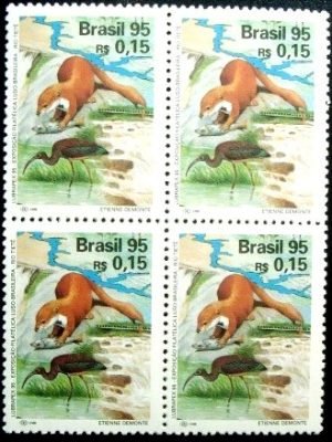 Quadra de selo postais do Brasil de 1995 Rio Tietê