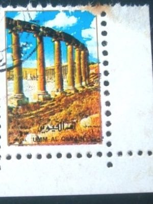 Selo postal do Emirado de Umm Al Qiwain de 1972 Jordan