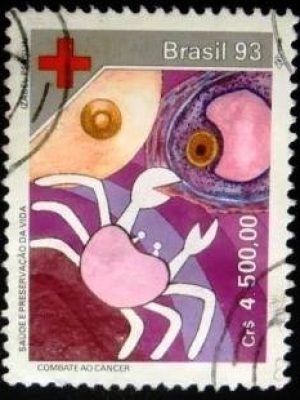 Selo postal do Brasil de 1993 Combate ao Cancer