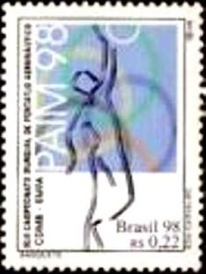 Selo postal do Brasil de 1998 Basktball M
