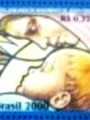 Selo postal do Brasil de 2000 Maria e Jesus M