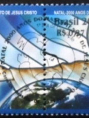 Se-tenant do Brasil de 2000 Montanha e Cristo Redentor MCC SET