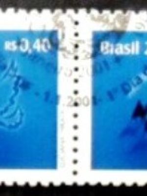 Par de selos postais do Brasil de 2001 Novo Milênio Cristão MCC PR