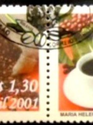 Par de selos postais do Brasil de 2001 Café do Brasil MCC PR