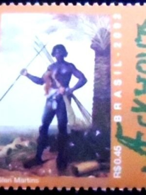 Selo postal do Brasil de 2002 Negro M