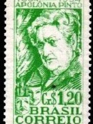 Selo postal do Brasil de 1954 Apolônia Pinto N