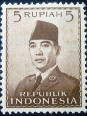 Selo postal da Indonésia de 1951 President Sukarno 5