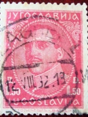 Selo postal da Iugoslávia de 1932 King Alexander