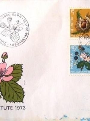 Envelope 1º Dia Circulação Suiça 1973 Fruits of the torest