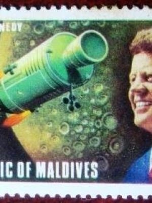 Selo postal das Maldivas de 1974 John F. Kennedy