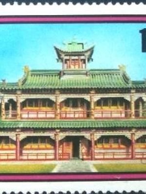 Selo postal da Mongólia de 1974 Buddhist Temple Now Museum
