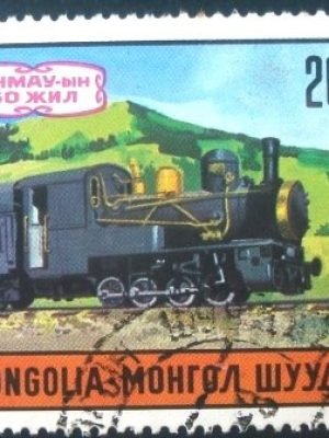 Selo postal da Mongólia de 1971 Steam Locomotive
