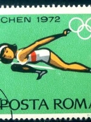 Selo postal da Romênia de 1972 High jump