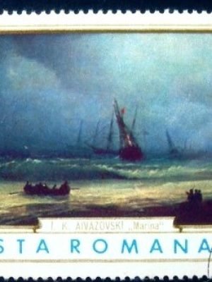 Selo postal da Romênia de 1971 At Sea