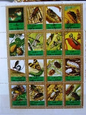 Selo postal aéreo Umm Al Qiwain 1972 Insetos