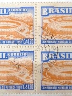 Quadra de selos postais aéreos do Brasil de 1950 - A 75 U2