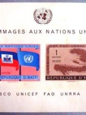 Bloco postal Haiti 1958 Nações Unidas
