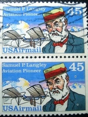 Par de selos dos Estados Unidos de 1988 Samuel P. Langley