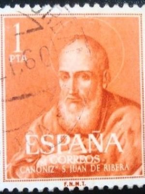 Selo postal da Espanha de 1960 Canonization of Juan de Ribera