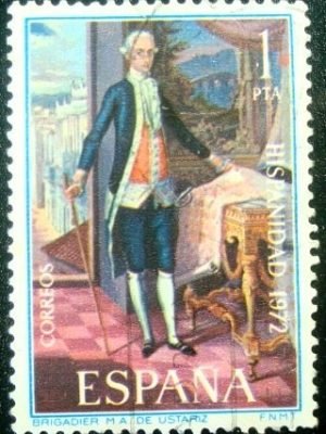 Selo postal da Espanha de 1972 Hispanic Heritage Puerto Rico