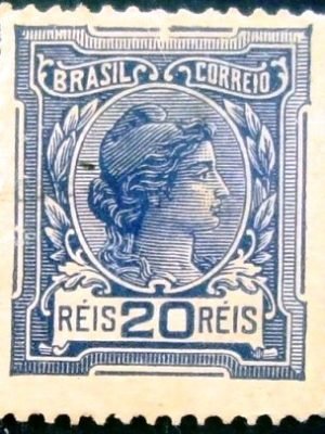 Selo postal do Brasil de 1918 alegoria da República