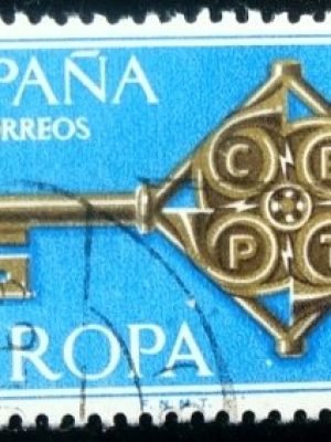 Selo postal da Espanha de 1968 Key
