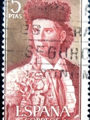 Selo postal da Espanha de 1960 Old time bullfighter