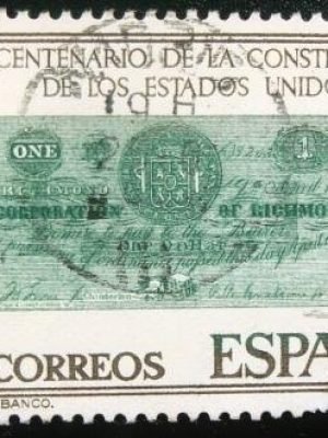 Selo postal da Espanha de 1976 American Independence