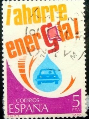Selo postal da Espanha de 1979 Saving energy