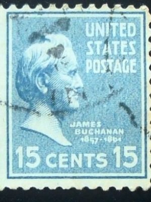 Selo postal dos Estados Unidos de 1938 James Buchanan 15 U