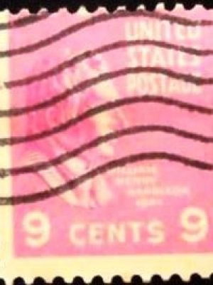 Selo postal dos Estados Unidos de 1938 William Henry Harrison