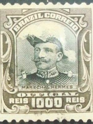 Selo postal Oficial do Brasil de 1913 Hermes da Fonseca 1000