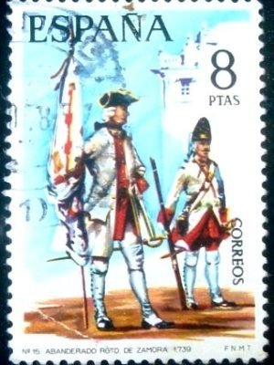 Selo postal da Espanha de 1974 Military Uniforms 1739