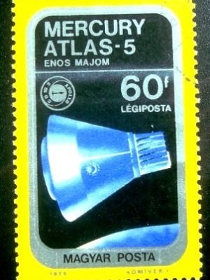 Selo postal da Hungria de 1975 Mercury-Atlas 5