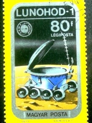 Selo postal da Hungria de 1975 Lunohod 1