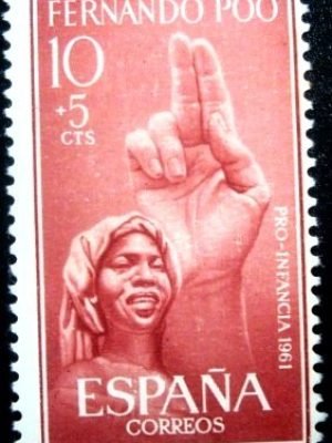 Selo postal de Fernando Poo de 1961 Pro children-evangelism