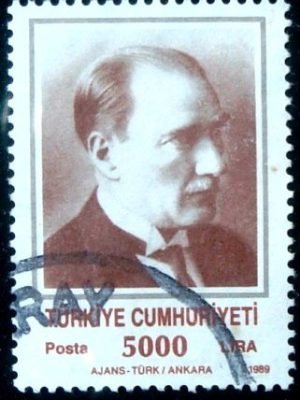 Selo postal da Turquia de 1989 Kemal Ataturk