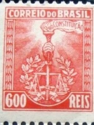 Selo Postal do Brasil de 1932 Símbolo da Constituição 600
