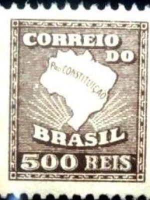 Selo Postal do Brasiil de 1932 Mapa do Brasil 500