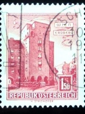 Selo postal da Áustria de 1958 Housing Rabenhof U sev