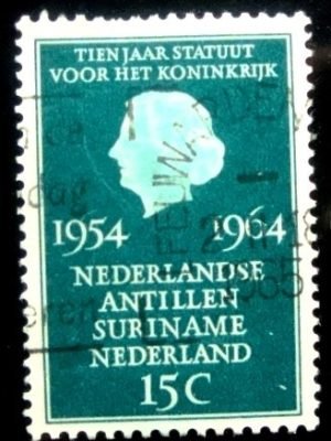Selo postal da Holanda de 1965 Royal Constitution