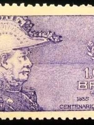 Selo postal do Brasil de 1935 Farrapos 1000 M