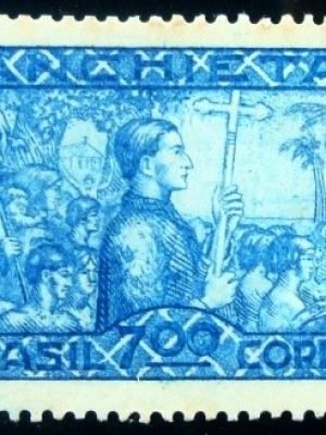 Selo postal do Brasil de 1934 José de Anchieta 700 M