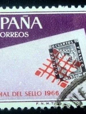 Selo postal da Espanha de 1966 World Stamp Day